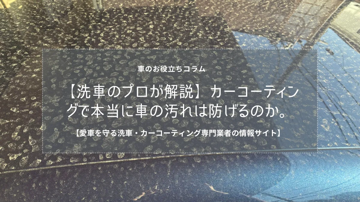 【洗車のプロが解説】カーコーティングで本当に車の汚れは防げるのか