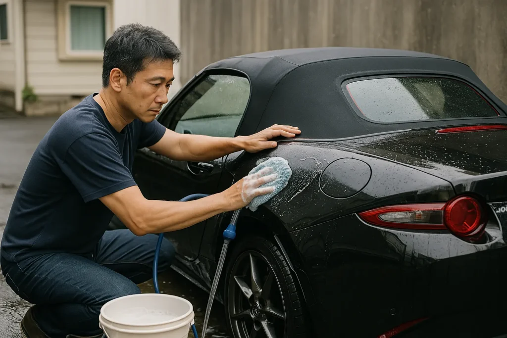 幌付きオープンカー洗車の基本について解説