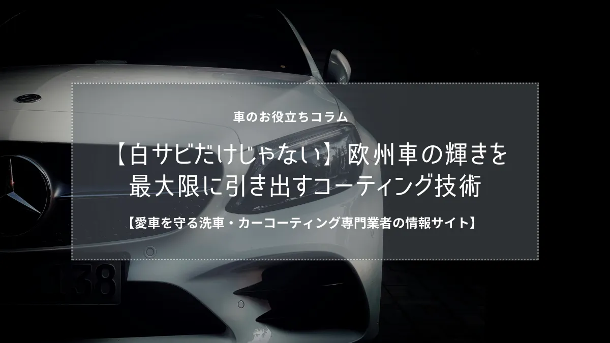 【白サビだけじゃない】欧州車の輝きを最大限に引き出すコーティング技術を解説します