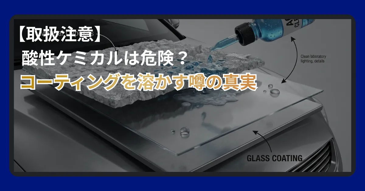 酸性ケミカルを使用してガラスコーティングの水垢を除去する際の注意点とメカニズム