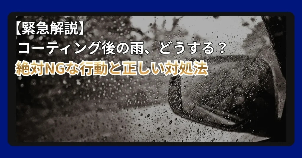 雨の日のカーコーティング完全ガイド