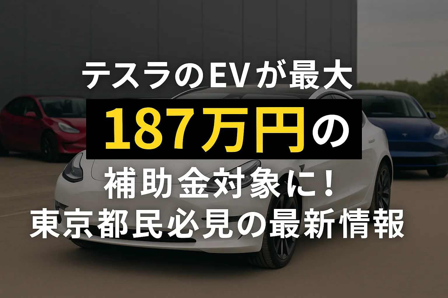 テスラのEVが最大187万円の補助金対象について解説