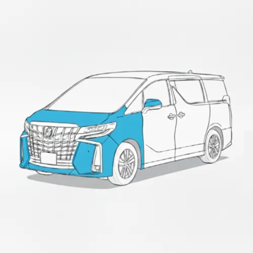 アルファード フロントプロテクション施工範囲の説明