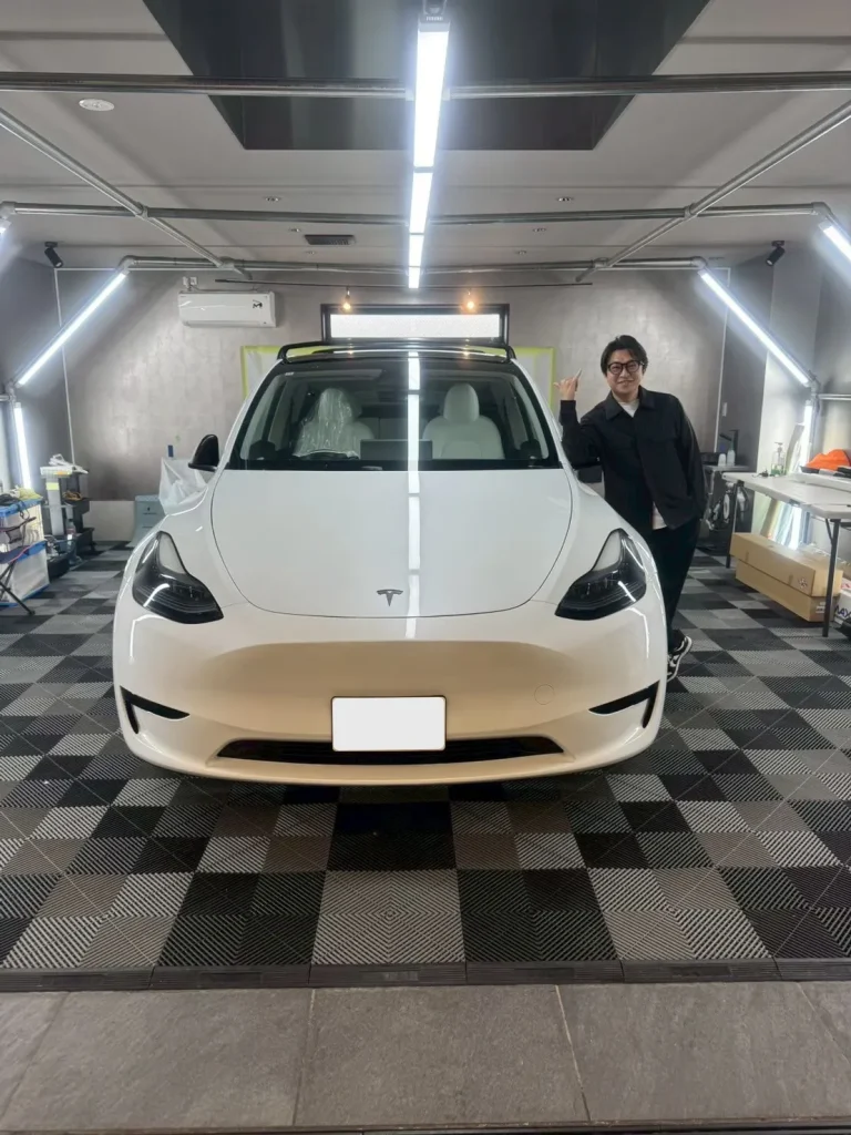 テスラ モデルY ホワイトの施工事例06