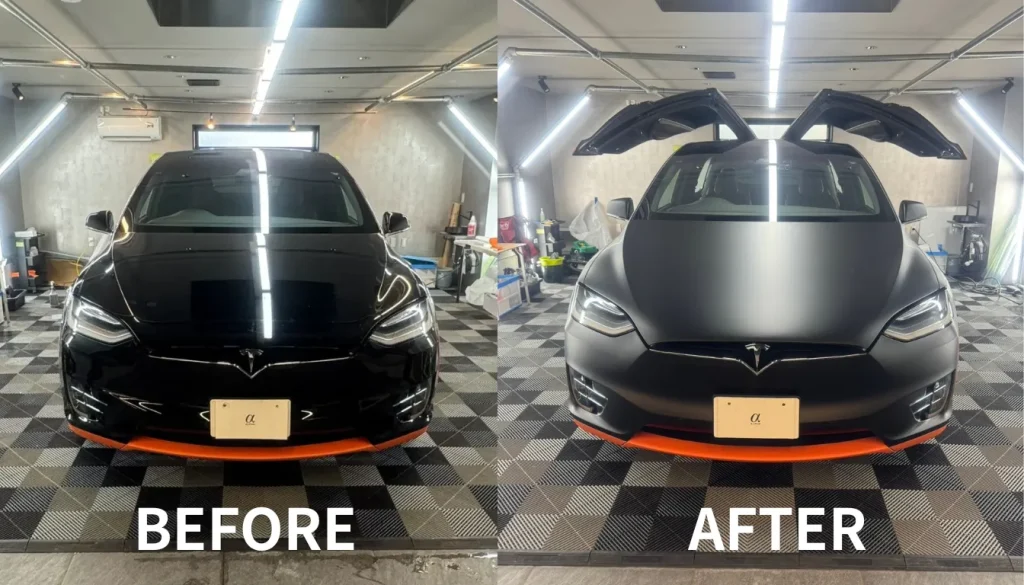 艶あり車をマット化するカスタム