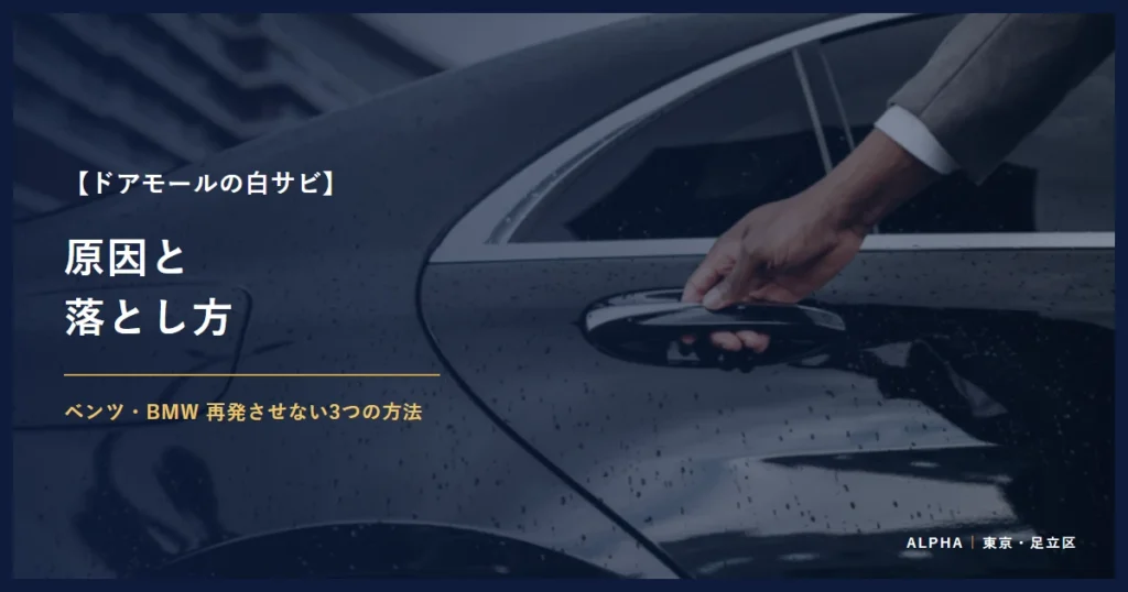 ドアモールの白サビ 原因と 落とし方
